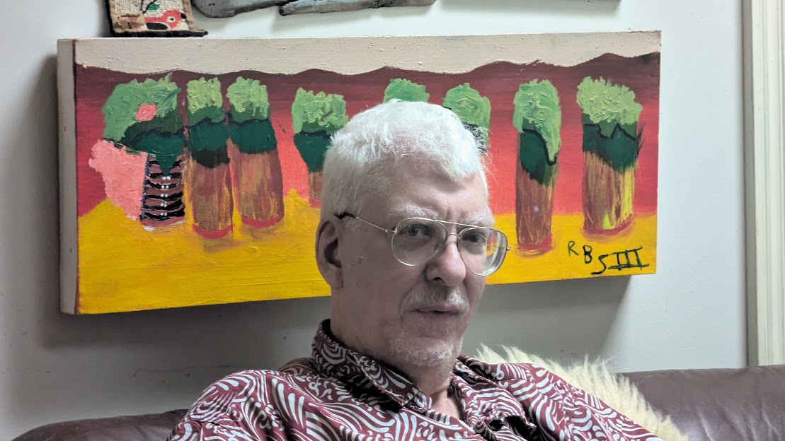 Richard B. Stoltz, III with the Steins painting
